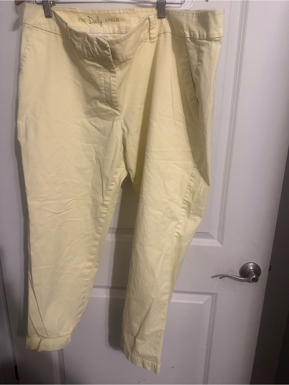 Talbots Women's Cropped Ankle Pants in Pale Yellow